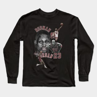 Dennis Rodman Bulls 91 & Michael Jordan 23 Vintage Long Sleeve T-Shirt